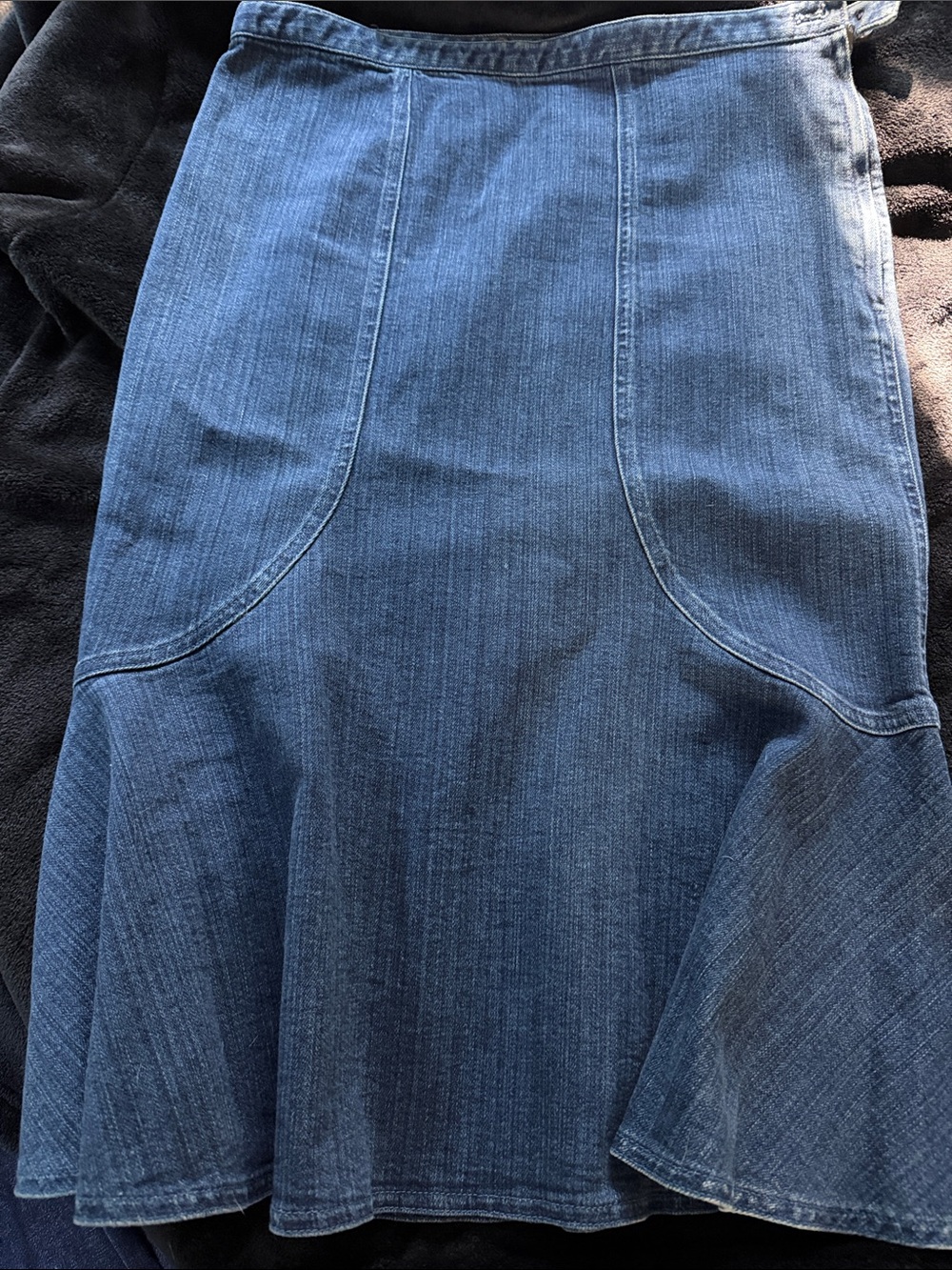 Ralph Lauren Dark Blue Denim Flared Skirt